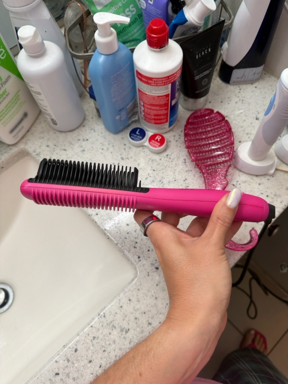 Hot Pink Hair Straightening Brush